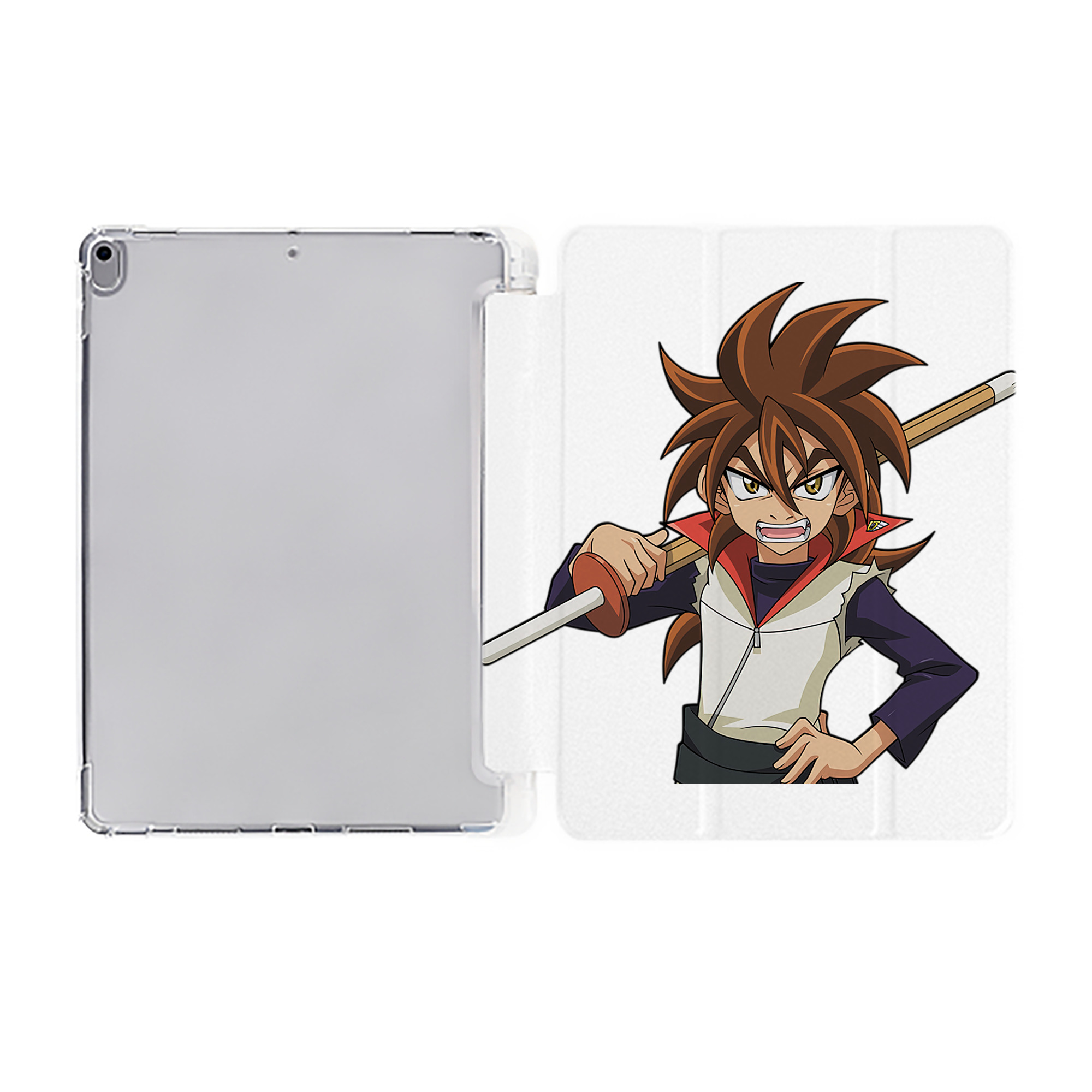 （画像用） 遊☆戯☆王 Yu-Gi-Oh! IPad ケース ペン収納付き 三つ折りスタンド PUレザー×シリコン 対応機種9.5/10.5/10.9インチ